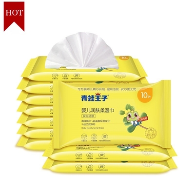 دستمال مرطوب بچه ارگانیک آب خالص 10PCS پارچه غیر بافته زیست تخریب پذیر بدون بو