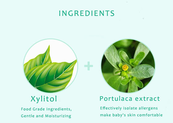دستمال مرطوب کودک یکبار مصرف طبیعی ارگانیک حساس زیست تخریب پذیر 99.9% آب خالص