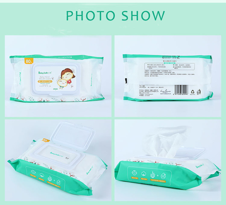 بسته انفرادی دستمال مرطوب بچه Spunlace Nonwoven Baby Care Newborns Wet Tissue 80Pcs