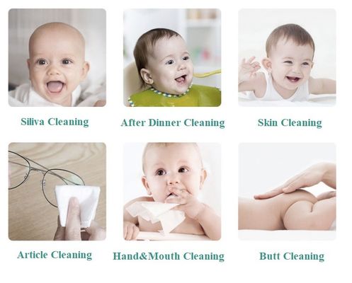 دستمال مرطوب کودک 25 آب خالص سازگار با محیط زیست زیست تخریب پذیر برای همه سنین