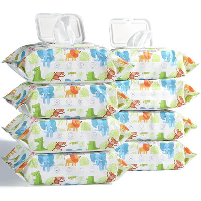 دستمال مرطوب نوزادی نبافت نرم 80 شمارش با درب برای نوزادان