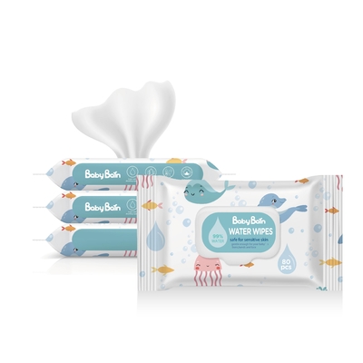 دستمال مرطوب بچه Oem Odm Spunlace 99.9 Pure Water Baby Wet Wipes Biodegradable
