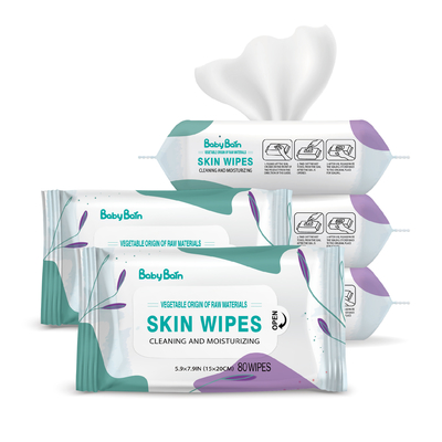 دستمال مرطوب بچه Oem Odm Spunlace 99.9 Pure Water Baby Wet Wipes Biodegradable