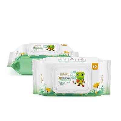 OEM 72 عدد غیر بافته شده برای مراقبت از نوزادان دستمال مرطوب یکبار مصرف پنبه ای زیست تخریب پذیر بدون الکل