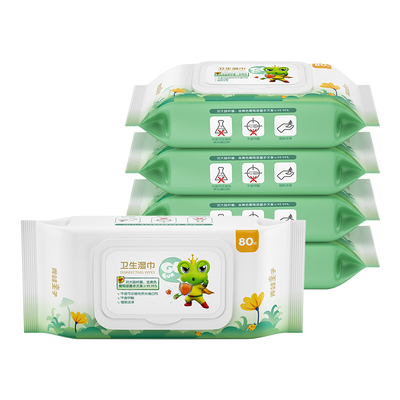 دستمال مرطوب کودک ارگانیک آب خالص 80PCS پارچه غیر بافته زیست تخریب پذیر بدون بو