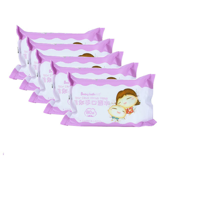 دستمال مرطوب آب یکبار مصرف بسته بندی کوچک بسته بندی Spunlace Pure 80pcs