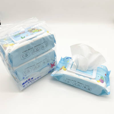 دستمال مرطوب تمیز کننده سازگار با محیط زیست نرم کودک 60ct برای نوزاد تازه متولد شده