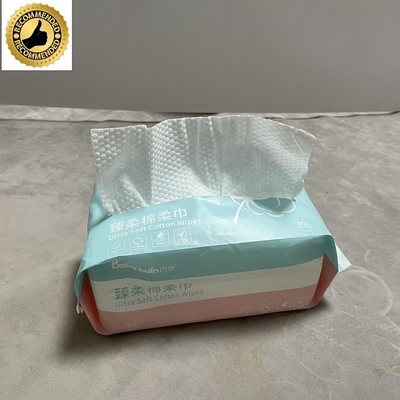 80 عدد دستمال مرطوب خشک یکبار مصرف فوق العاده نرم بافت صورت غیر بافته شده