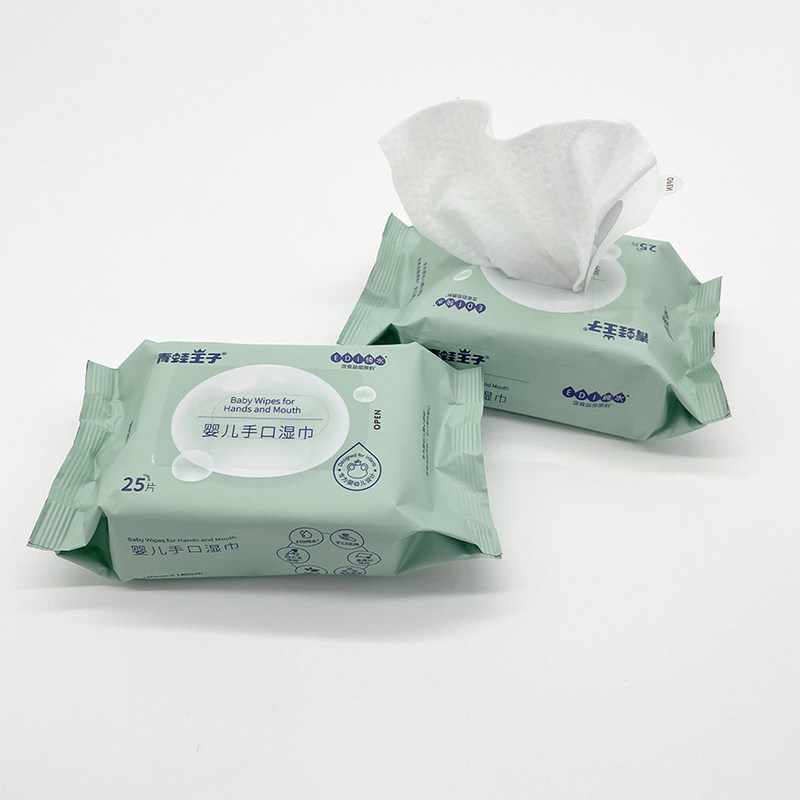 دستمال مرطوب کودک 25 آب خالص سازگار با محیط زیست زیست تخریب پذیر برای همه سنین